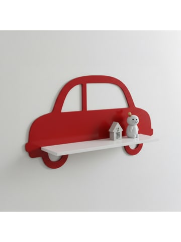 Woody Kids Wandregal in Rot/ Weiß - (B) 33 x (H) 25 x (T) 10 cm