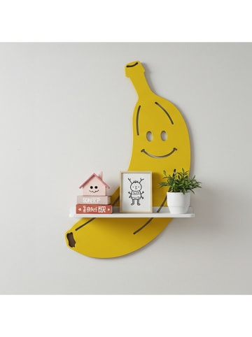 Woody Kids Regał ścienny w kolorze czarno-biało-żółtym - 25 x 33 x 10 cm