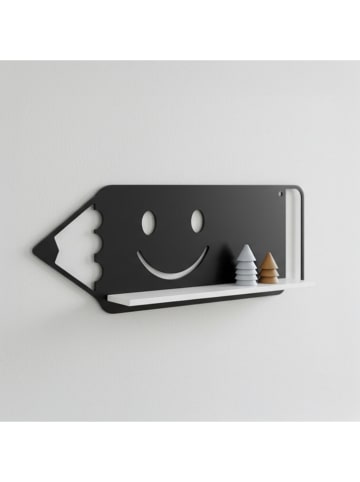 Woody Kids Regał ścienny w kolorze czarno-białym - 33 x 20 x 10 cm