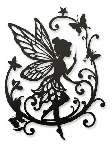 Woody Kids Wanddekoration in Schwarz - (B)33 x (H)33 cm