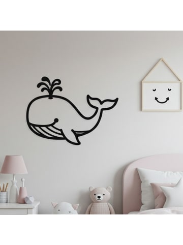 Woody Kids Dekoracja ścienna w kolorze czarnym - 33 x 25 cm