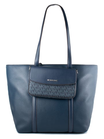 Michael Kors Leren schoudertas donkerblauw - (B)33 x (H)30 x (D)11 cm
