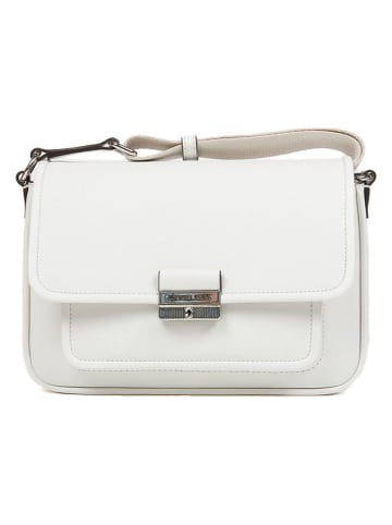 Michael Kors Skórzana torebka w kolorze białym - 23,5 x 6,5 x 5,5 cm