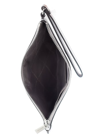 Michael Kors Leren clutch zilverkleurig - (B)24 x (H)14 x (D)5 cm