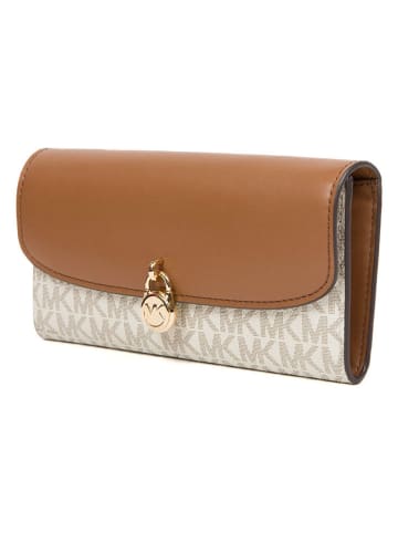 Michael Kors Skórzany portfel w kolorze kremowo-karmelowym - 19 x 10 x 3 cm