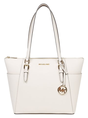Michael Kors Leder-Schultertasche in Creme - (B)38 x (H)25,5 x (T)12 cm