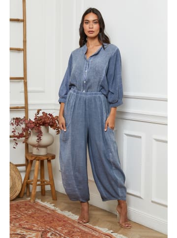 La Compagnie Du Lin Linnen pijpenbroek "Manga" blauw