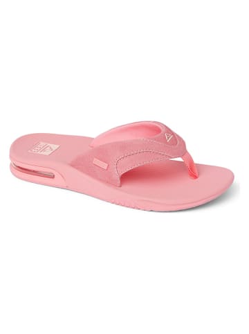 Reef Leren teenslippers "Fanning" lichtroze