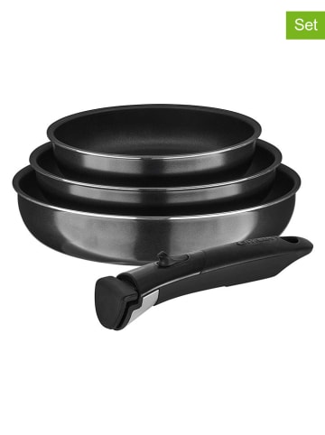Sitram 4-delige set: braadpannen ''Sitramovible Family'' zwart