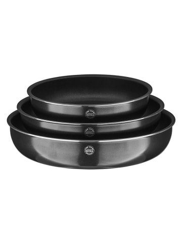 Sitram 4-delige set: braadpannen ''A-Family'' zwart