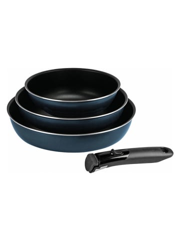 Sitram 4-delige set: braadpannen ''A-Family'' donkerblauw