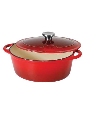 Sitram 2-delige set: smoorpan "Tradifonte" rood/wit - 6,5 l