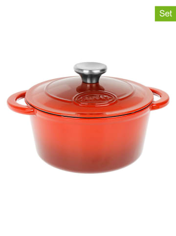 Sitram 2-delige set: smoorpan ''Tradifonte'' oranje - 2,5 l