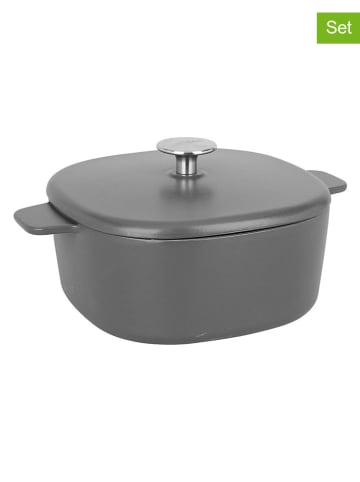 Sitram 2tlg. Set: Schmortopf in Grau/ Schwarz - 3 l