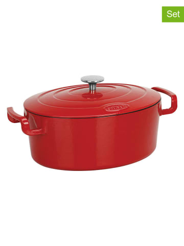 Sitram 2-delige set: smoorpan "Sitrabella" rood - 6,5 l