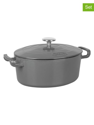 Sitram 2-delige set: smoorpan ''Sitrabella'' grijs - 4 l