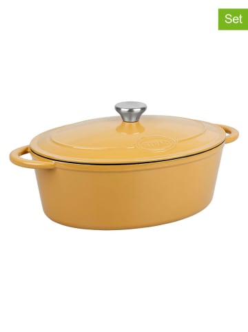 Sitram 2-delige set: smoorpan "Tradifonte" geel - 4 l
