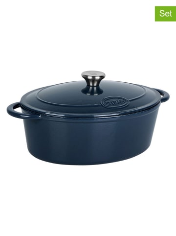 Sitram 2tlg. Set: Schmortopf in Blau - 6,5 l