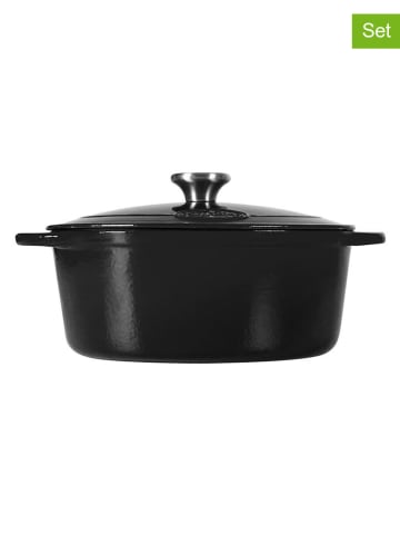 Sitram 2tlg. Set: Schmortopf "Tradifonte" in Schwarz/ Weiß - 6,5 l