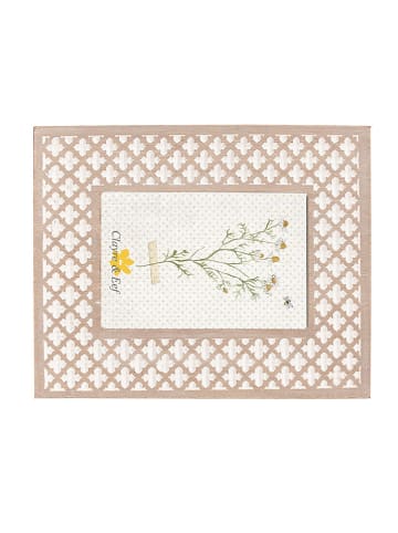 Clayre & Eef Fotolijst wit/beige - (B)18 x (H)23 cm