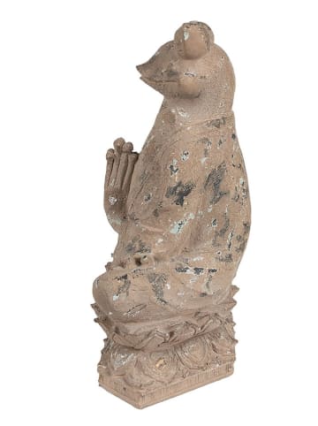 Clayre & Eef Figurka dekoracyjna "Frog" w kolorze beżowym - 27 x 37 x 17 cm