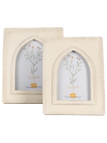Clayre & Eef Ramka w kolorze beżowym na zdjęcia - 20 x 25 x 2 cm