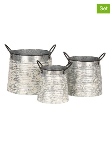 Clayre & Eef 3er-Set: Pflanzenhalter in Silber