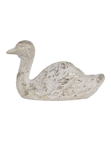 Clayre & Eef Dekofigur "Ente" in Weiß - (B)15 x (H)9 x (T)5 cm