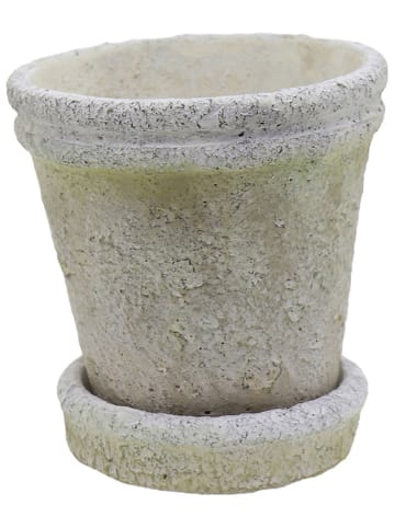 Clayre & Eef Doniczka w kolorze kremowym - wys. 12 x Ø 11 cm