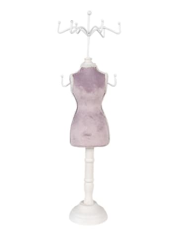 Clayre & Eef Stojak w kolorze fioletowym na biżuterię - wys. 39 x Ø 12 cm