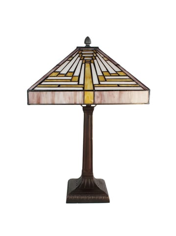 Clayre & Eef Tischleuchte "Tiffany" in Beige - (B)31 x (H)48 x (T)31 cm