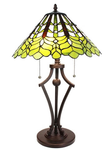 Clayre & Eef Tischleuchte "Tiffany" in Grün - (H)62 x Ø 41 cm