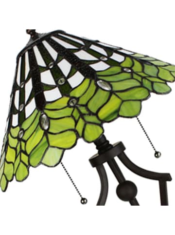 Clayre & Eef Lampa stołowa "Tiffany" w kolorze zielonym - wys. 62 x Ø 41 cm