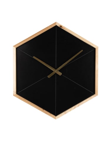 Clayre & Eef Wanduhr in Schwarz/ Hellbraun - (B)43 x (H)50 x (T)5 cm 