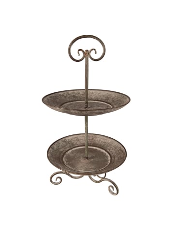 Clayre & Eef Etagere in Grau - (H)53 x Ø 28 cm