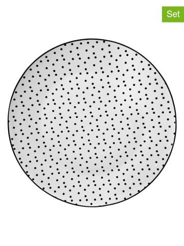 Clayre & Eef Talerze obiadowe (6 szt.) w kolorze białym - Ø 26 cm