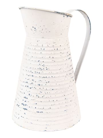 Clayre & Eef Dzbanek dekoracyjny w kolorze biało-beżowym - wys. 24 cm