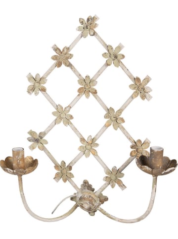 Clayre & Eef Wandlamp wit/bruin - (B)43 x (H)55 x (D)16 cm
