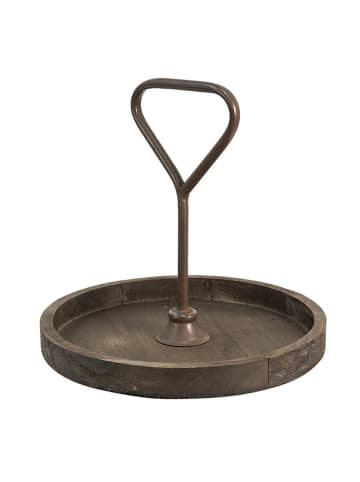 Clayre & Eef Etagère bruin - (H)33 x Ø 35 cm