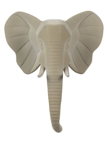Clayre & Eef Wanddecoratie "Olifant" beige - (B)17 x (H)21 x (D)8 cm