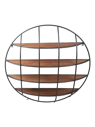 Clayre & Eef Wandregal bruin/zwart - (H)20 x Ø 91 cm
