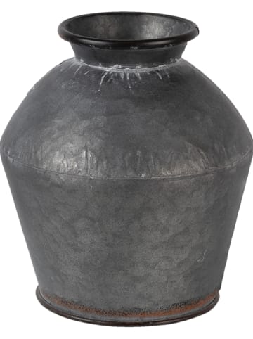 Clayre & Eef Dekoracyjny wazon w kolorze szarym - wys. 24 x Ø 26 cm
