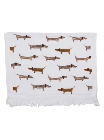Clayre & Eef 2er-Set: Gästehandtuch in Weiß - (L)66 x (B)40 cm