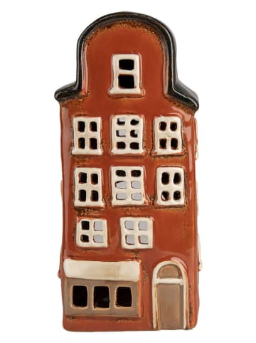 Clayre & Eef Windlicht "Huis" bruin - (B)12 x (H)25 x (D)9 cm