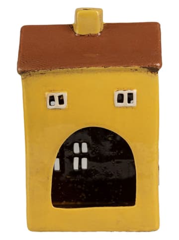Clayre & Eef Świecznik w kolorze żółtym - 12 x 18 x 8 cm