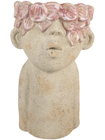 Clayre & Eef Doniczka w kolorze beżowo-jasnoróżowym - wys. 31 x Ø 20 cm