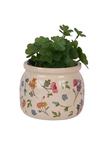 Clayre & Eef Doniczka w kolorze beżowo-jasnoróżowo-fioletowym - wys. 10 x Ø 12 cm