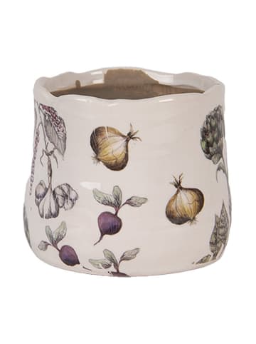 Clayre & Eef Doniczka w kolorze beżowo-żółtym - wys. 10 x Ø 11 cm