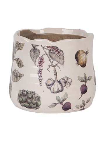 Clayre & Eef Blumentopf in Beige/ Gelb - (H)10 x Ø 11 cm