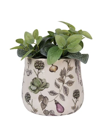 Clayre & Eef Blumentopf in Beige/ Grün - (H)19 x Ø 21 cm